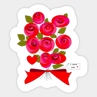 A Bouquet of Roses Sticker